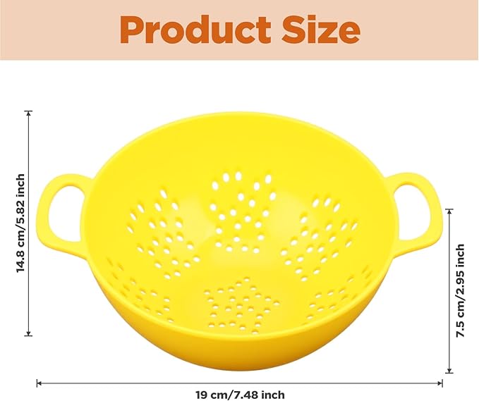 10 Pack 6-inch Mini Plastic Colander, BPA-Free Kitchen Dishwasher Safe Strainer with Double Handles for Berries Vegetables Fruits, 8 Colors