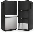 Outdoor Refrigerator Cover,600D Heavy Duty 100% Waterproof Upright Freezer Cover,Outside Stand Up Fridge Covers.Front Can Be Rolled-Up by Zippers.(Black,24" W x 30" D x 67" H)