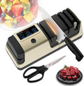 5-in-1 Electric Knife Sharpener for Kitchen Knives, Scissor Sharpener with 3-Speed & 100% Diamond Abrasives -Quickly Sharpening for Straight, Serrated, Cleaver Knives, Kitchen Gifts for Mom