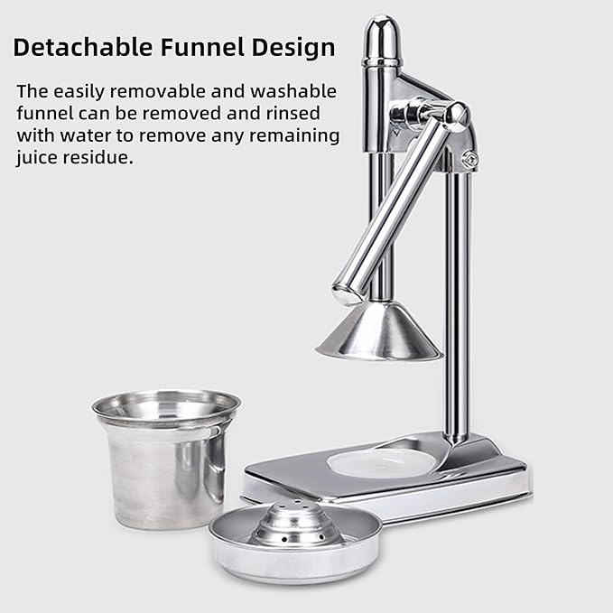 Cast Iron Juicer Hand Press, Manual Juicer Hand Press Cast Iron, Stainless Steel Countertop Juice Press for Oranges Lemons Limes, Easy to Clean, Bar and Kitchen