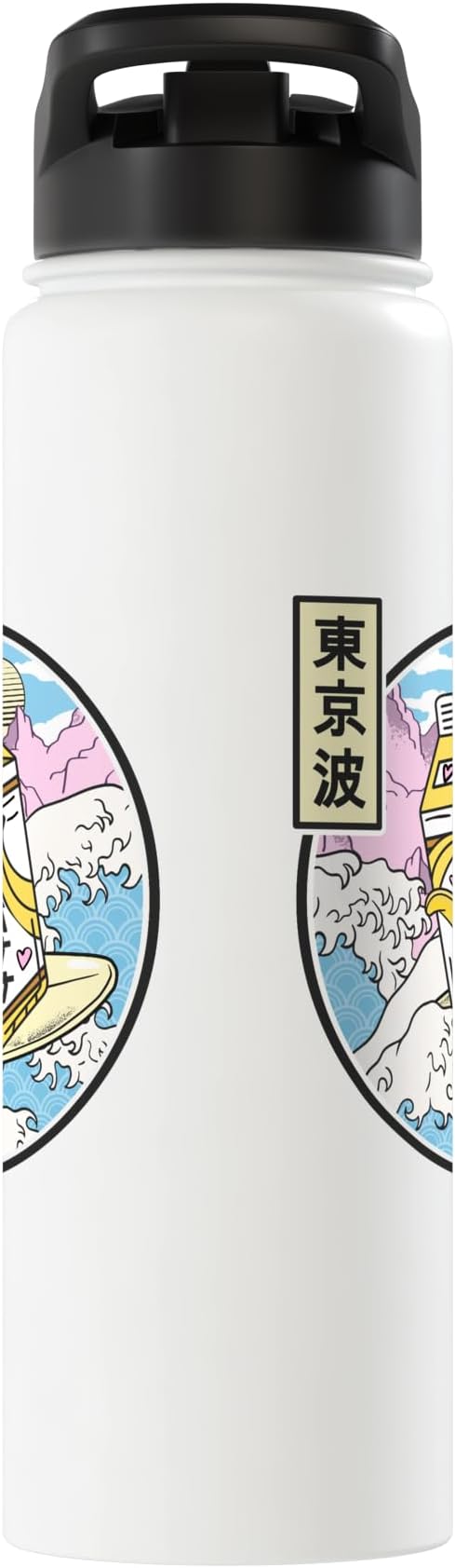 Surfing Banana Milk Carton Japan Wave Kawaii Vaporwave Anime Stainless Steel Insulated Water Bottle