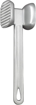 HIC Kitchen Non-Stick Dual-Sided Meat Tenderizer Mallet Marinating Prep Tool, Toothed And Plain Heads, Silicone-Coated, For Flattening Cutlets And Tenderizing Meat