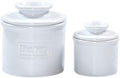 Butter Bell - The Original Butter Bell crock by L Tremain, a Countertop French Ceramic Butter Dish Keeper for Spreadable Butter, Café Retro & Petite White Gift Set