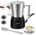 Secura 17oz Detachable Milk Frother and Steamer, Stainless Steel Electric Hot/Cold Foam Maker for Lattes, Cappuccinos & Hot Chocolate, Upgraded 2-in-1 Whisks, Non-Stick & Teflon-Free Design