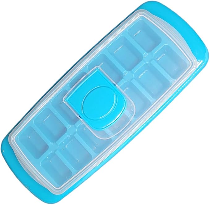 Handy Housewares Anti-Spill 14-Cubes Covered Ice Cube Tray with Easy Flip and Fill Lid (1-pack)