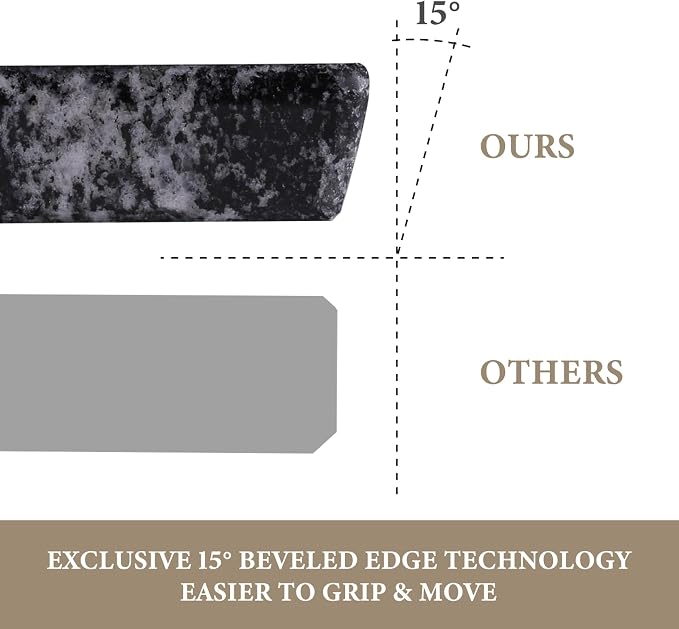 Koville Brazilian Natural Granite Cutting Board for Kitchen, 16x12inch Large Hand Crafted Stone Slab for Cheese, Charcuterie, Pastry Board - Wedding Gift, House Warming Gift