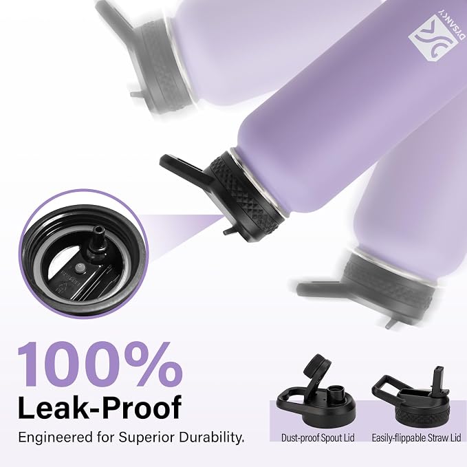 DYSANKY Insulated Water Bottle | Thickened Stainless Steel Vacuum Metal | Portable Sports Water Jug for Gym and Hiking with Straw, Carrier Bag, Handle Strap | BPA-Free 32 oz