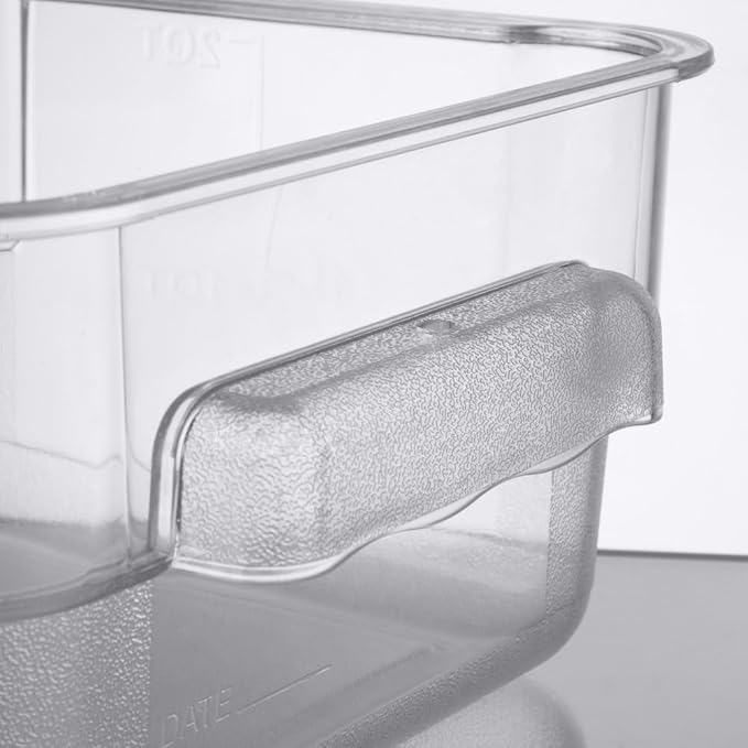 Soro Essentials- 2 qt. Polycarbonate Square Food Storage Container with Graduated Markings Clear Color- Stackable Storage Bin Plastic Food Container with Handle for Pantry Organizer Storage Kitchen