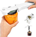 7-in-1 Jar Opener for Seniors – Magnetic adjustable Jar Opener & Bottle Opener for Arthritis, Weak Hands, Easy-Grip Kitchen Lid Opener Gadgets (Off-White)