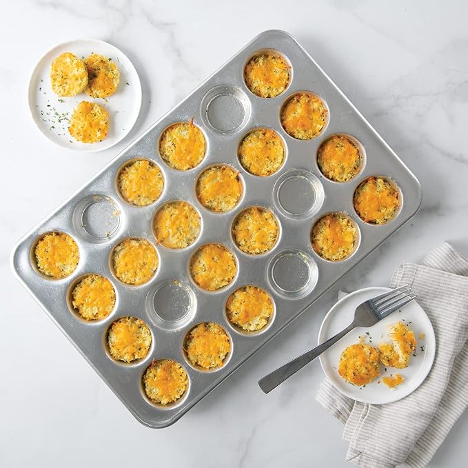 Nordic Ware Natural Aluminum Commercial Petite Muffin Pan, 24-Cavities (Pack of 4)