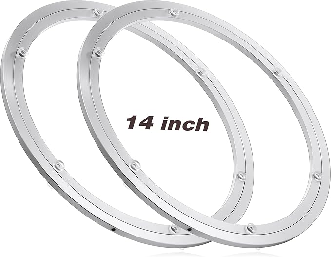 JaGely 2 Pack 14 Inch Lazy Susan Hardware Aluminum Alloy Turntable Rotating Hardware Heavy Duty Lazy Susan Bearing Ring Mechanism for Kitchen Dinning Table