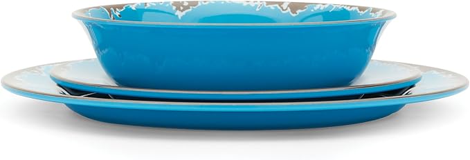 Fox Run Melamine Dinnerware Set, Multicolor, 12 Piece