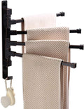 ELLO&ALLO Oil Rubbed Bronze Towel Bars for Bathroom Wall Mounted Swivel Towel Rack Holder with Hooks 4-Arm