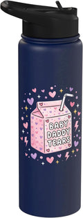 Baby Daddy Tears Retro Pink Milk Carton Hearts Aesthetic Stainless Steel Insulated Water Bottle