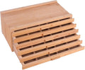 Vencer 6 Drawer Bamboo Artist Supply Storage Box with Separate Compartments for Organizing Pencil,Pen,Pastel,Marker Set,Brushes & Stamp,VAO-007