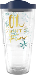 Tervis EttaVee Oh What Fun Christmas Holiday Made in USA Double Walled Insulated Tumbler Travel Cup Keeps Drinks Cold & Hot, 24oz, Oh What Fun