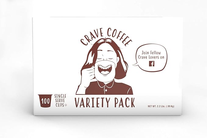Crave Beverages Flavored Coffee Pods Sampler,Compatible with 2.0 K-Cup Brewers,Assorted Variety Pack,100 Count (Pack of 2)