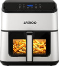 Air Fryer Pro 8 Qt, 8-in-1 Air Fryer with Viewing Window, 360° Rapid Air, 1500W, 80% Less Oil, Nonstick Dishwasher-Safe Basket, PFAS & Teflon-Free, 400°F, Recipe Book, Black