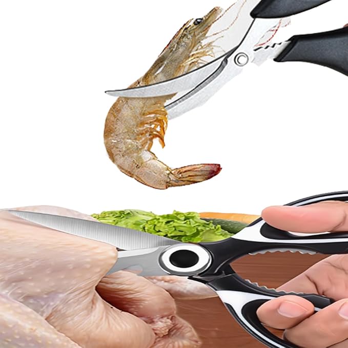 5-Blade Herb Scissors, Kitchen Shears, Seafood Scissors, Onion Holder Slicer and Potato Crinkle Cutter, yamesu Kitchen Gadget Salad Herb Tools 5 Sets