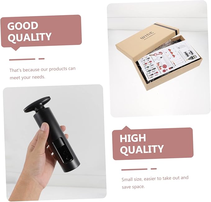 KICHOUSE 6pcs Wine Opener Set Corkscrew Vacuum Wine Stopper Decanter Pourer Stylish Accessories Easy to Use
