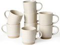 famiware Coffee Mugs Set of 8, 13 oz Mug Set, Ceramic Cup Set with Handle for Coffee, Tea, Cocoa, Milk, Constellation Series, Beige