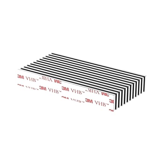 N52-2.5" x 3/8" x 1/16" - 12 Pack, Powerful Rare Earth Rectangular Magnet with 3M 4920VHB Adhesive, Neodymium Bar Magnets, Self Adhesive Block Magnet, Strong Neodymium Magnets Strips
