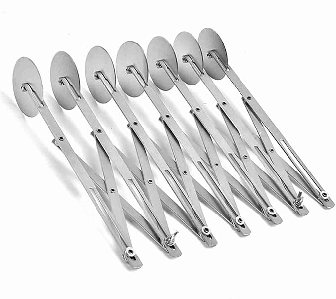 7 Wheel Stainless Steel Pizza Knife Wheel Cutter Adjustable Dough Divider, Silver - Durable Food Grade Material, Even Cutting, Ideal for Baking Pizza and Pastry (7 wheel)