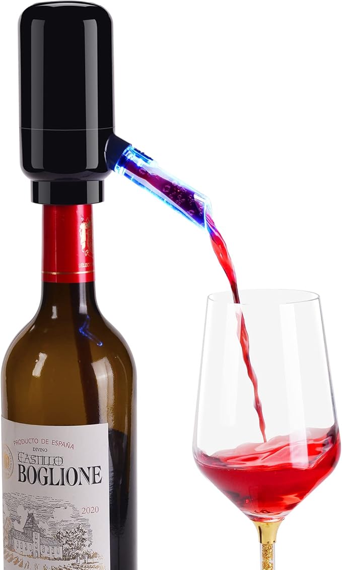 BLUBYEES Electric Wine Aerator Pourer,Portable One-Button Wine Dispenser Machine and Wine Decanter Multi-Smart Automatic Filter Wine Pourer for Red Wine,Best Wine Gifts for Women and Wine Lovers