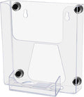 12 Pack Magnetic Brochure Bin with Card Slot for 6 Inch Bifolds and 3.5" x 2" Cards Metal Surface Mount Clear Plastic Booklet Holder for Restaurants Offices and Theme Parks by Marketing Holders