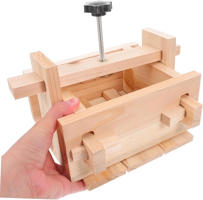 DIY Tofu Press Mold for Homemade Tofu Wooden Making Tool with Cheesecloth for Easy Soybean Curd Creation for Home Kitchen Lovers