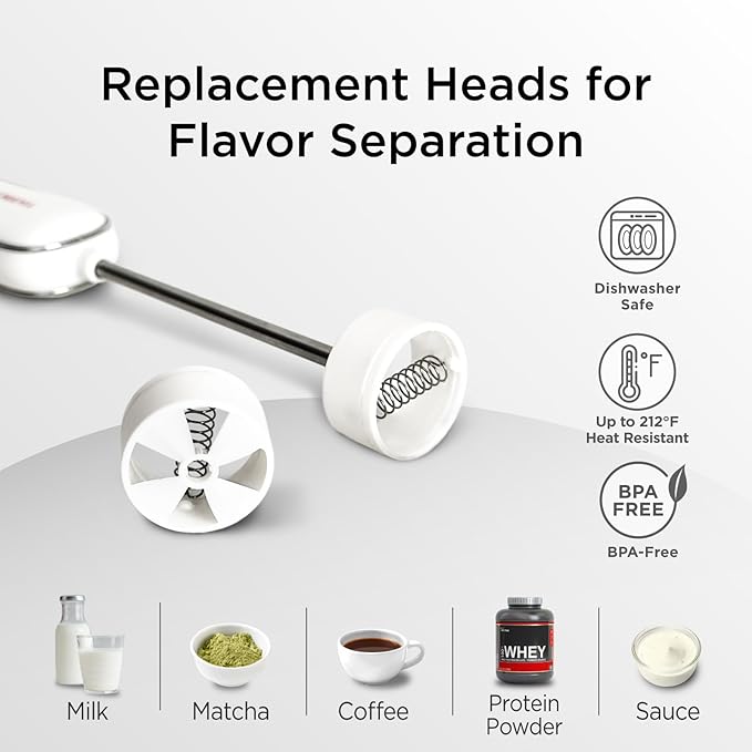 Kitchen Mama Silkwhisk Electric Milk Frother Handheld: Mini Drink Mixer, Stainless Steel, Cold Foam Maker, Frother Wand for Coffee, Cappuccino, Lattes, Protein Drinks, Battery Operated (Red)
