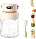 Portable Electric Juicer Cup with Zero Cord Hassle, 33 Oz Cordless Personal Juicer Cup, Digital Display Portable Juicers Blender with Stainless Steel Blades, USB-C (orange-800ml)
