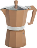 Primula Classic Moka Pot Stovetop Espresso and Coffee Maker, Italian and Cuban Cafetera for Rich Espresso Brewing, Durable Aluminum Greca Coffee Maker with Easy Grip Handle, 6-Cup, Caramel