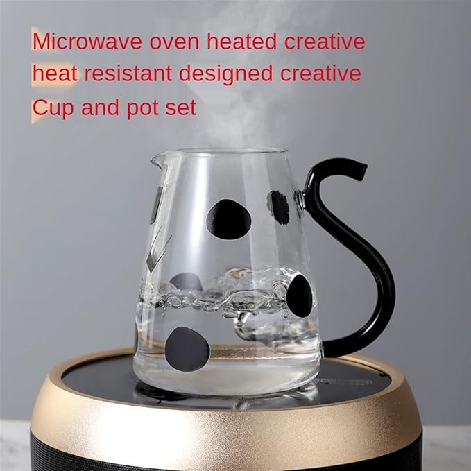 GRFIT Cute Pitcher Glass Mug Set High Temperature Tea Jug Jug Jug Home Decor Coffee Coffee Water Jug