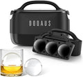 DOQAUS Clear Ice Ball Maker, 2.5 Inch Clear Ice Cube Maker, 2-in-1 Mold Creates 7 Spheres & Cubes for Whiskey, Slow Melting Round Ice Cube Mold for Cocktails & Home Bar Gifts