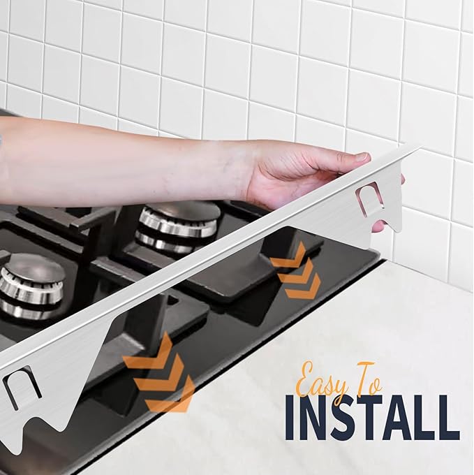 Upgrade 316 Stainless Steel Stove Gap Covers, 2 Pack Stove Gap Filler ALMCALS Stove Gap Guards Range Trim Kit Heat Resistant Oven Gap Filler Between Stovetop and Counter