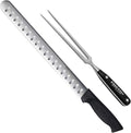 Ergo Chef Prodigy Series 2pc. Set 12-Inch Slicer - Brisket, Roast Carving Knife and Pro Series 8-Inch Meat Carving Fork