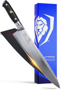 Dalstrong Chef Knife - 9.5 inch Blade - Shogun Series ELITE - Damascus - Japanese AUS-10V Super Steel - Black G10 Handle - Razor Sharp Kitchen Knife - Professional Full Tang Chef's Knife - Sheath