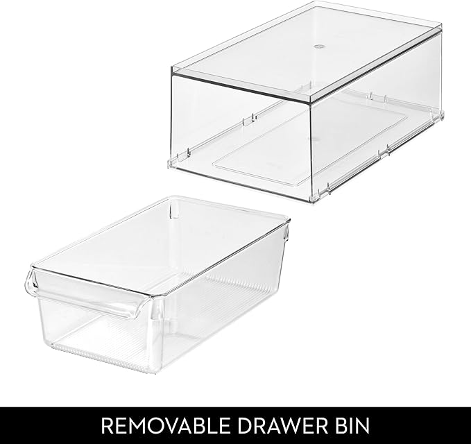 iDesign Stackable Kitchen Storage Drawer – Linus Collection - Clear