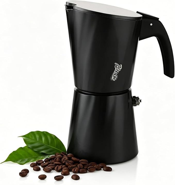 Bincoo Moka Pot 2 Cup，Espresso Maker Stove Top，Italian Coffee Maker，Mocha Pots，Stovetop Espresso Maker，Espresso Stove Top Coffee Maker，Mokapot Greca Coffee Maker Mocha Pot（Black