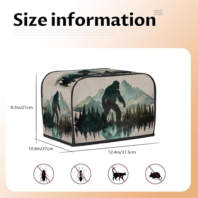 View Bigfoot Green 4 Slice Toaster Cover Dust And Fingerprint Bread Maker Cover Bakeware Protector Washable Appliance Covers Kitchen Accessories For Home Kitchen Women Gift
