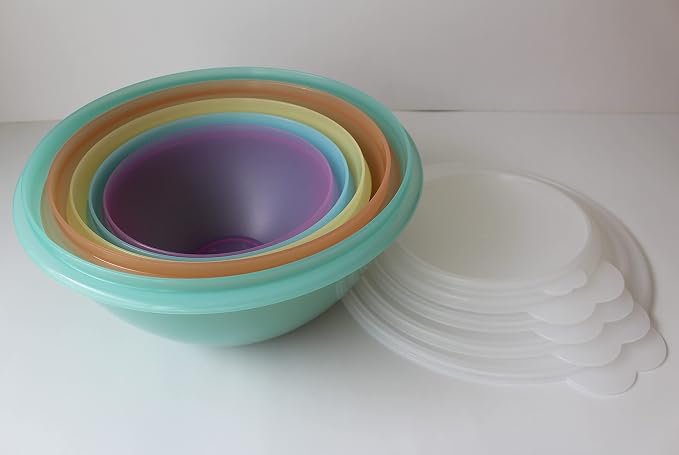 New Tupperware NewTupperware Classic Wonderlier Mixing Bowl Set of 5 ,Multicolor