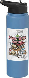 Cafeteria Critic - Student Lunch School Humor Food Chaos Stainless Steel Insulated Water Bottle