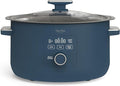 Martha Stewart 8 QT Slow Cooker, Programmable with Timer, 3 Heat Settings (Low, High, Warm), Nonstick Ceramic Removable Crock, Stovetop & Oven Safe, Glass Lid, Simmer, Reheat, Warm, Indigo