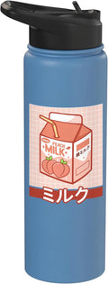 Cute Funny 90s Japanese Kawaii Aesthetic Peach Milk Stainless Steel Insulated Water Bottle