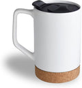 17 OZ Sublimation Mugs,Case of 12 | Removeable Cork Bottom, Splash Proof Lid, Brown Mail Order Box