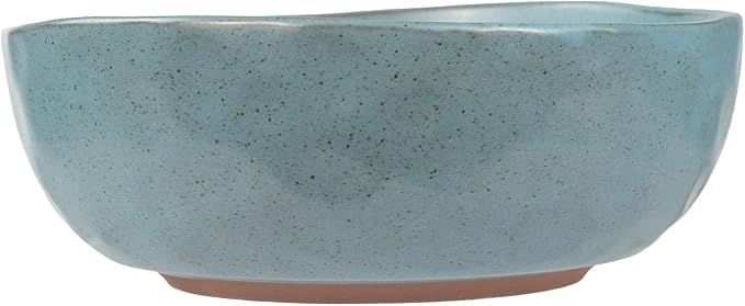 Sango 16-Piece Stoneware Dinnerware Set for 4, Semi-Matte Teal Plates and Bowls Sets with Rustic Speckled Glaze, Ceramic Dish Set, Elegant Boho Farmhouse Dishes, Microwave & Dishwasher Safe, Kaya Blue