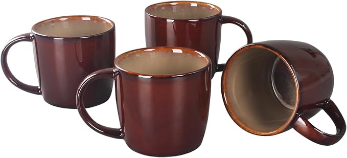 8.5 oz Ceramic Coffee Mug, Reactive Glaze Mug, Suitable for Latte, Coffee, Tea, Soup, Ideal for Office and Home Use, Dishwasher and Microwave Safe, 4-Pack.