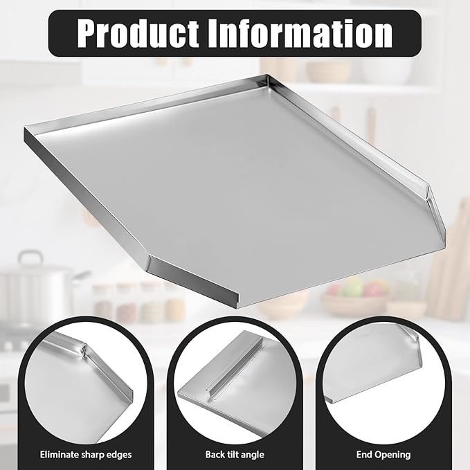 FillTouch Stainless Steel Dish Drain Rack with End Opening, Kitchen Drainboard, Rustproof Utensil Drying Rack for Sink Countertop