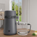 GarveeHome Water Distillers for Home Countertop, 1 gal/4 l Stainless Steel Distilled Water Machine with Glass Container, 750W Desktop Drinking Purifier Filter Distilling Kit, Gray